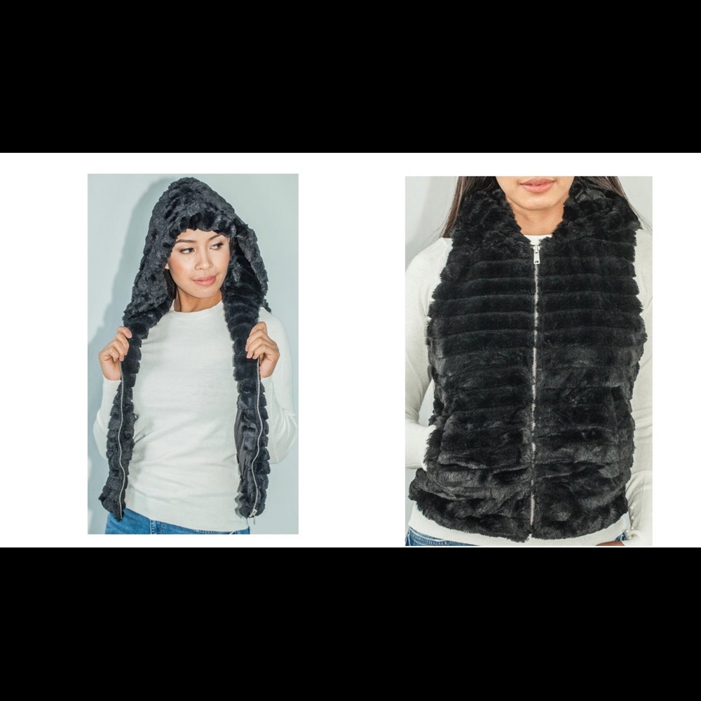 Faux Fur Hooded Vest BRAND NEW!